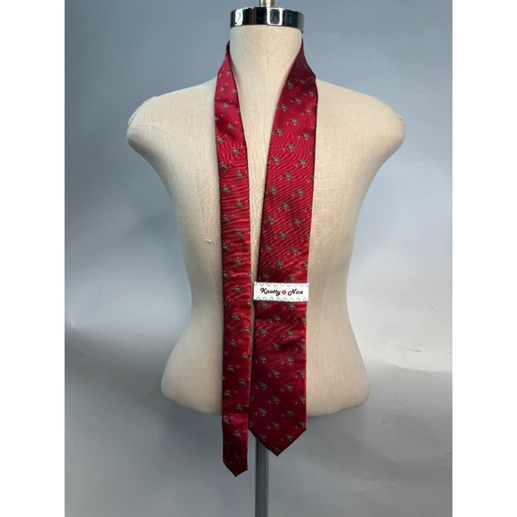 Knotty and Nice Christmas Tie Red Truck and Tree OS Red Christmas Polyester - Picture 6 of 16